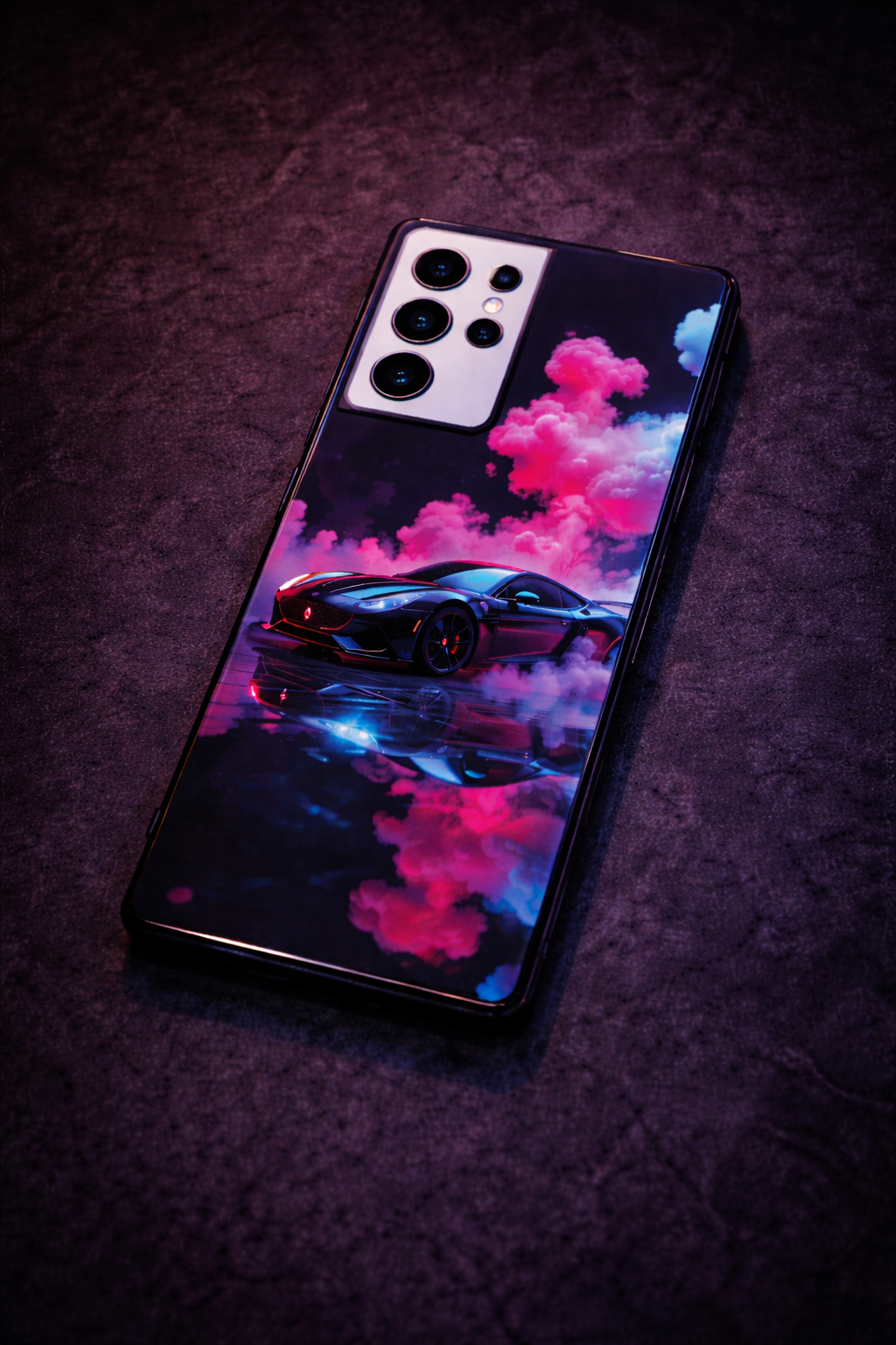 Smoke Racer Premium Glass Back Cover For Galaxy S, A, M & F Series The Case & Co