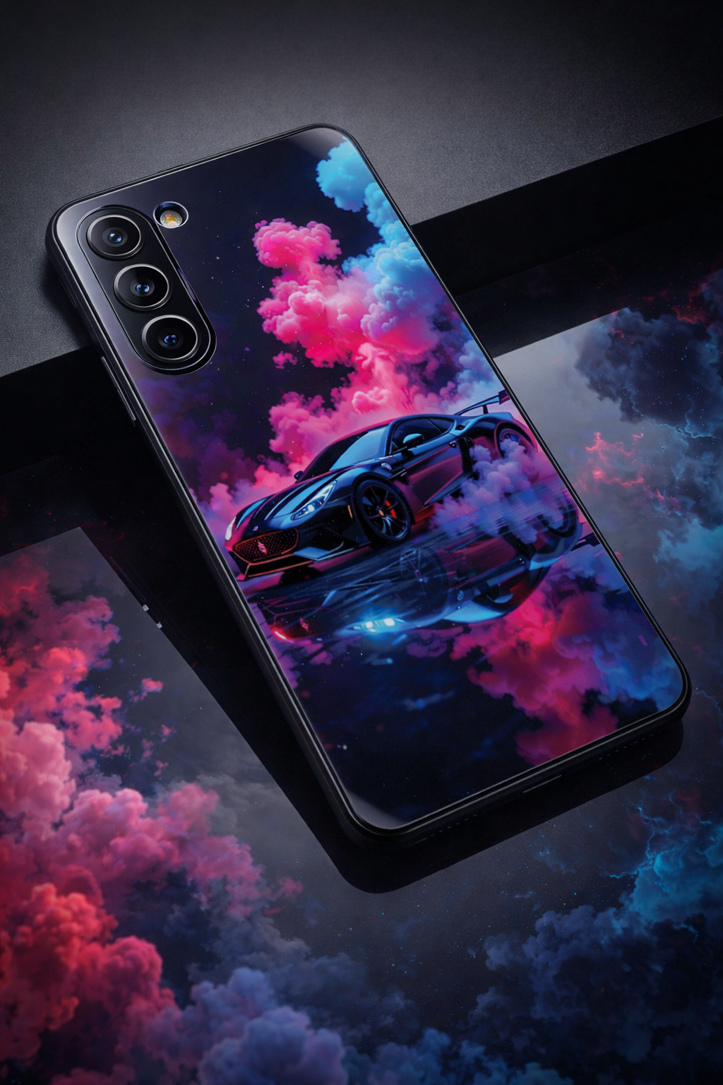 Smoke Racer Premium Glass Back Cover For Galaxy S, A, M & F Series The Case & Co