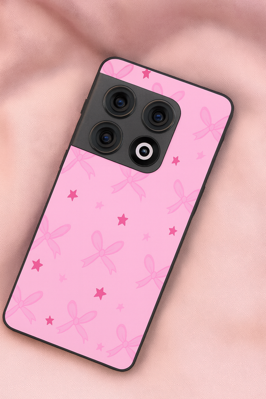 Sparkling Bows Premium Glass Back Cover For One Plus 13, 12, 11, 10, Nord Series The Case & Co