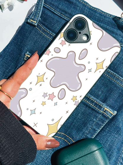 Starry Splash Premium Glass Back Cover For iPhone 11,12,13,14,15,16,17 Models The Case & Co