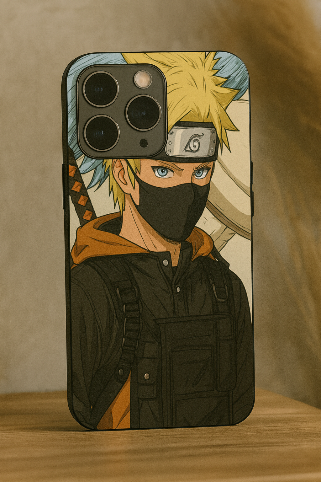 Stealthy Naruto Premium Glass Back Cover For iPhone 11,12,13,14,15,16,17 Models The Case & Co