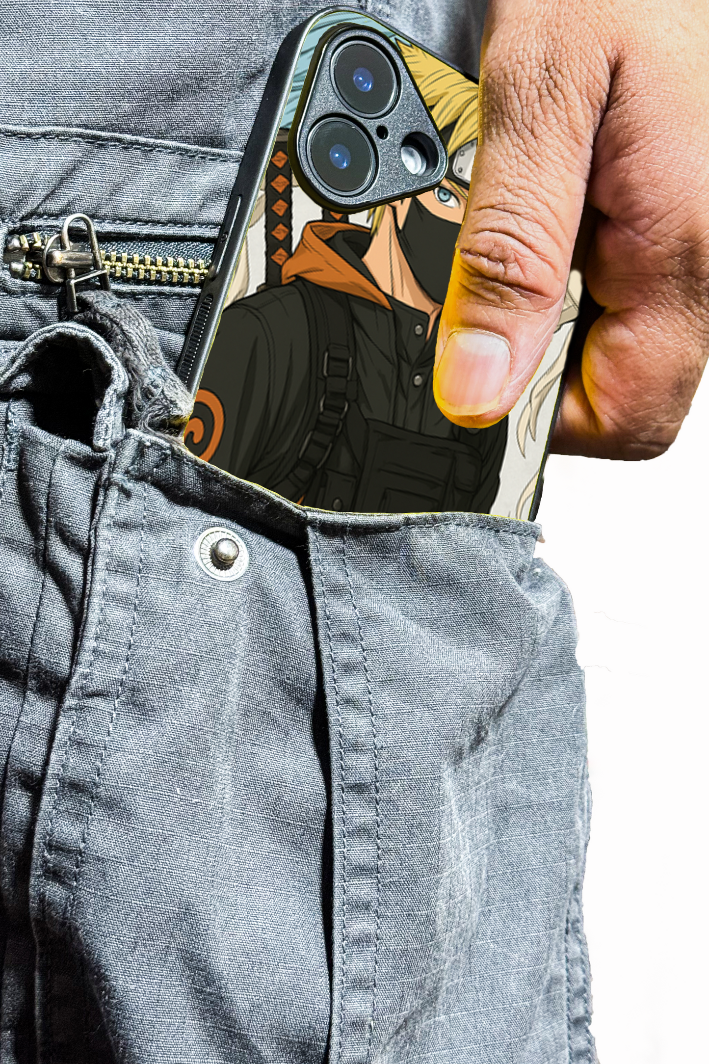 Stealthy Naruto Premium Glass Back Cover For iPhone 11,12,13,14,15,16,17 Models The Case & Co