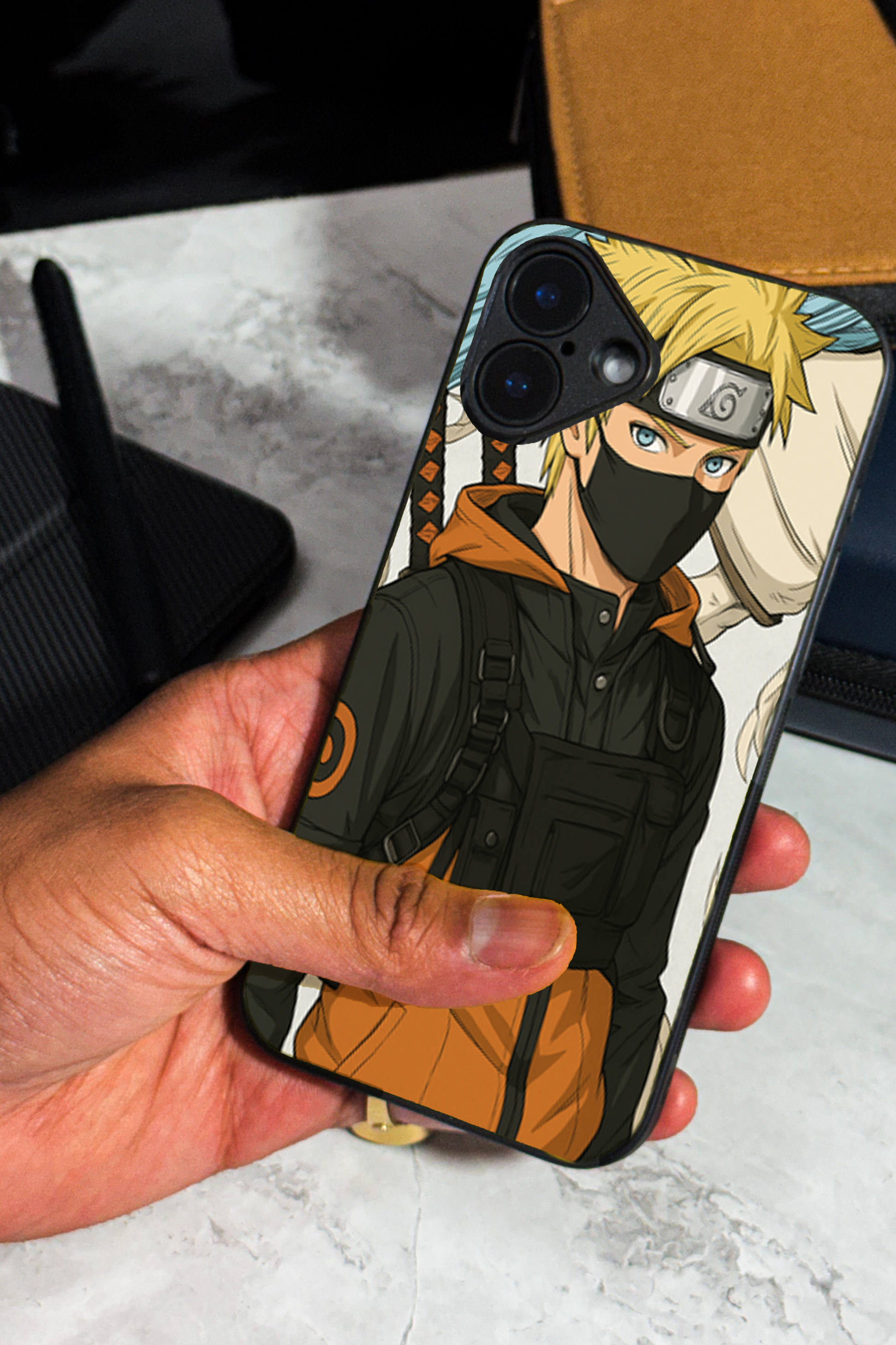 Stealthy Naruto Premium Glass Back Cover For iPhone 11,12,13,14,15,16,17 Models The Case & Co