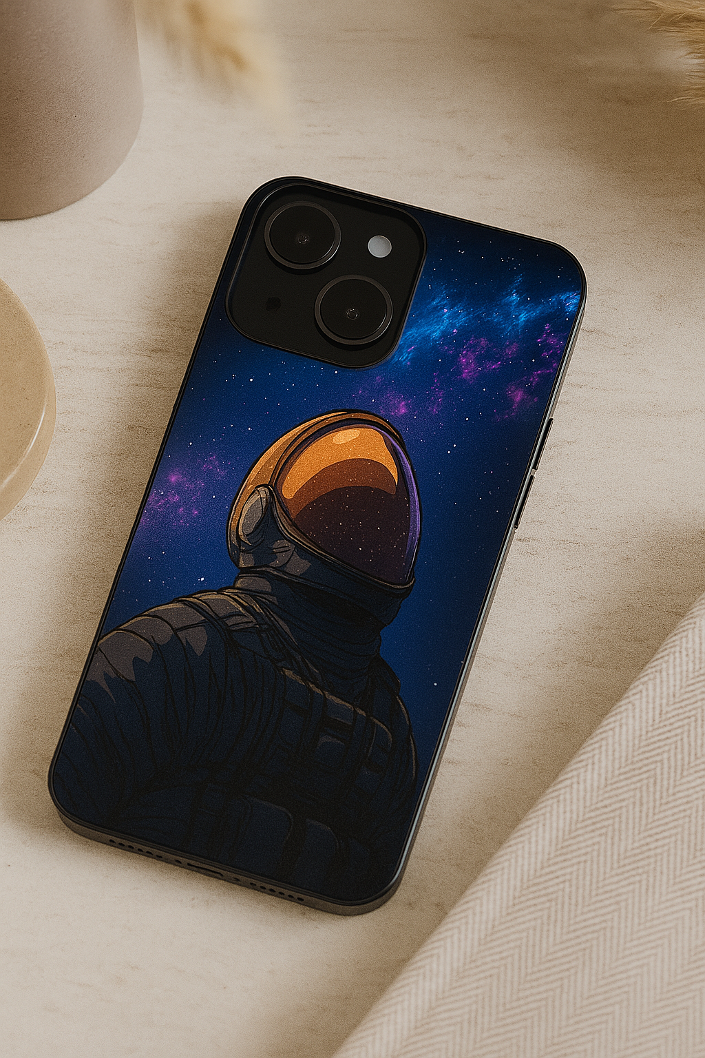 Stellar Void Premium Glass Back Cover For iPhone 11,12,13,14,15,16,17 Models The Case & Co