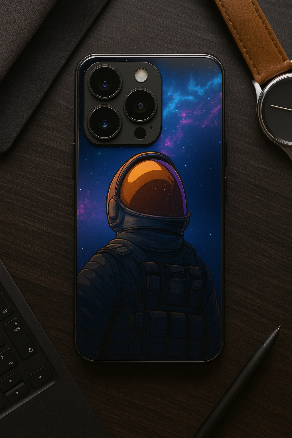 Stellar Void Premium Glass Back Cover For iPhone 11,12,13,14,15,16,17 Models The Case & Co