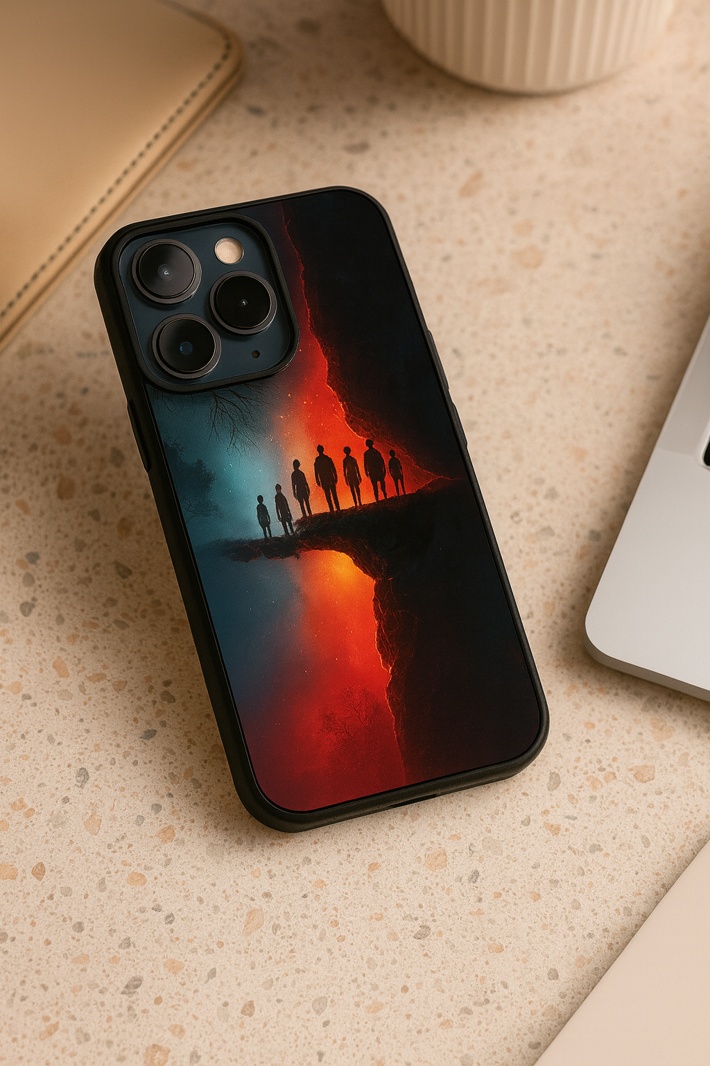 STRANGER THINGS- Parallel Edge Premium Glass Back Cover For iPhone 11,12,13,14,15,16,17 Models The Case & Co