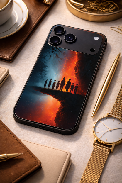 STRANGER THINGS- Parallel Edge Premium Glass Back Cover For iPhone 11,12,13,14,15,16,17 Models The Case & Co