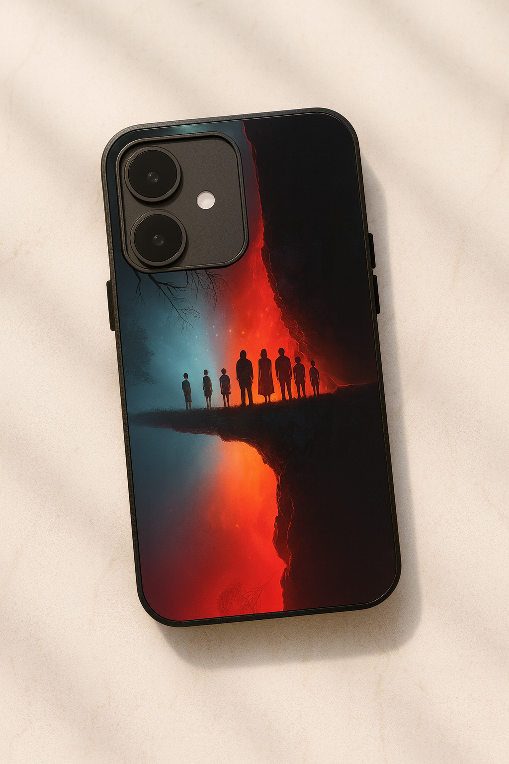 STRANGER THINGS- Parallel Edge Premium Glass Back Cover For iPhone 11,12,13,14,15,16,17 Models The Case & Co