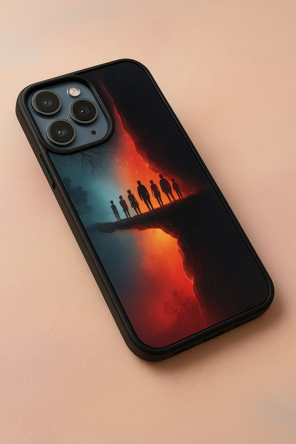 STRANGER THINGS- Parallel Edge Premium Glass Back Cover For iPhone 11,12,13,14,15,16,17 Models The Case & Co