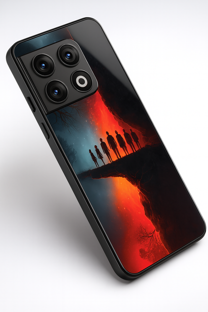 STRANGER THINGS- Parallel Edge Premium Glass Back Cover For One Plus 13, 12, 11, 10, Nord Series The Case & Co