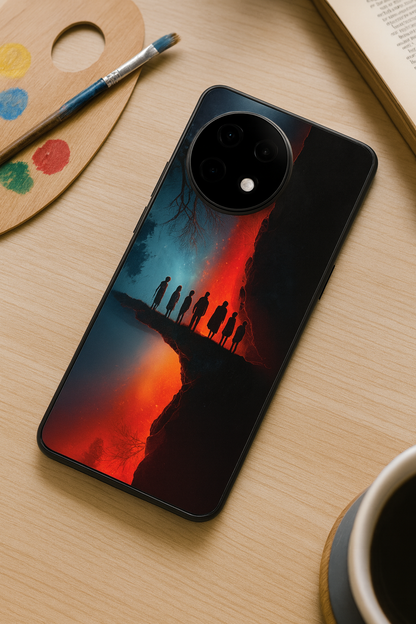 STRANGER THINGS- Parallel Edge Premium Glass Back Cover For One Plus 13, 12, 11, 10, Nord Series The Case & Co