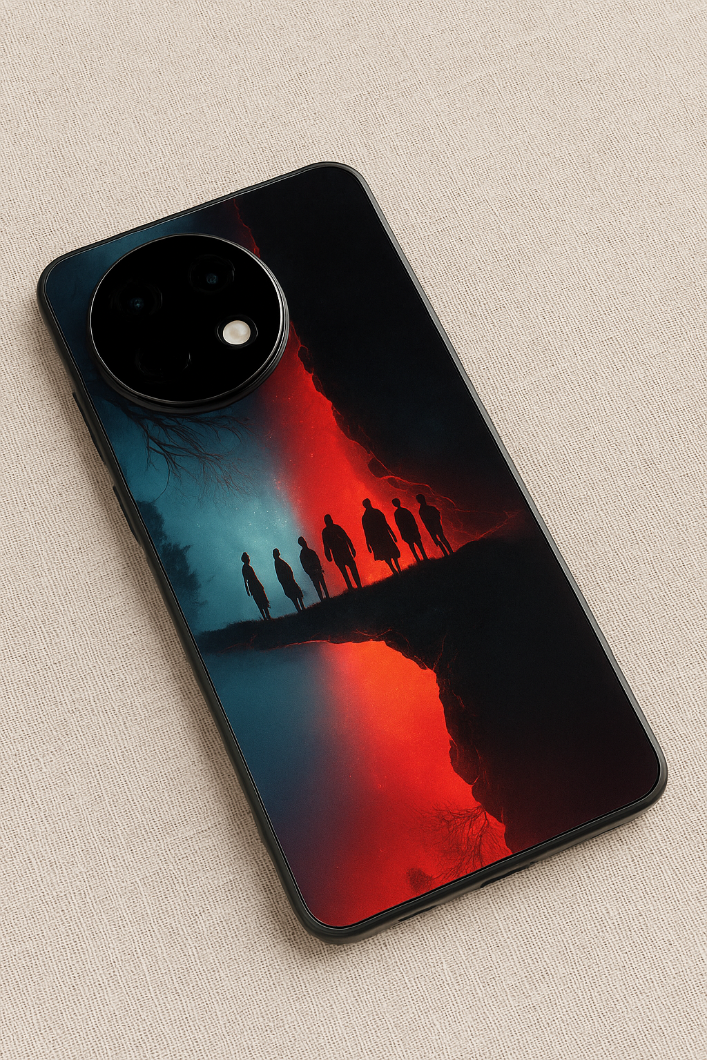 STRANGER THINGS- Parallel Edge Premium Glass Back Cover For One Plus 13, 12, 11, 10, Nord Series The Case & Co