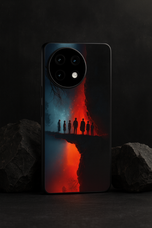 STRANGER THINGS- Parallel Edge Premium Glass Back Cover For One Plus 13, 12, 11, 10, Nord Series The Case & Co