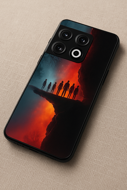 STRANGER THINGS- Parallel Edge Premium Glass Back Cover For One Plus 13, 12, 11, 10, Nord Series The Case & Co
