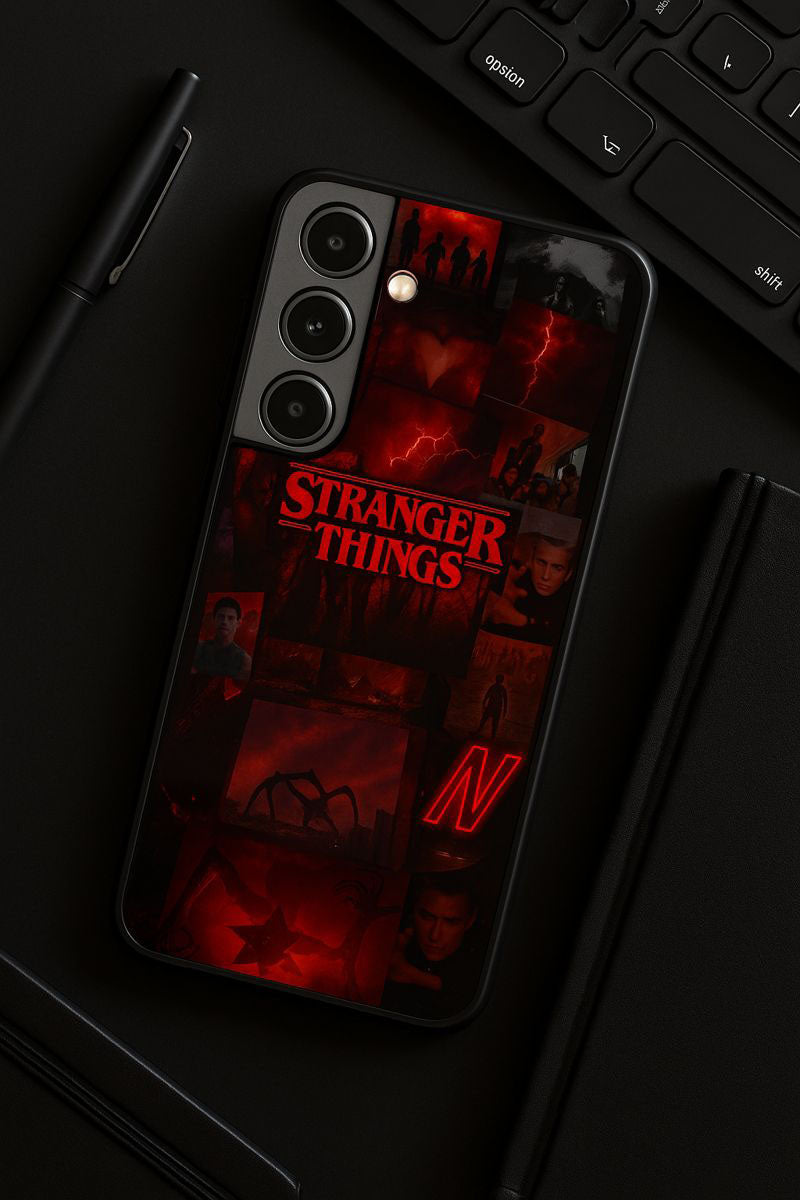 STRANGER THINGS- Red Realm Edit Premium Glass Back Cover For Galaxy S, A, M & F Series The Case & Co