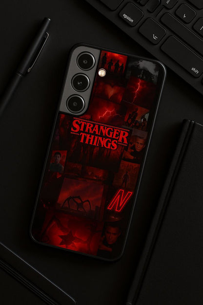 STRANGER THINGS- Red Realm Edit Premium Glass Back Cover For Galaxy S, A, M & F Series The Case & Co