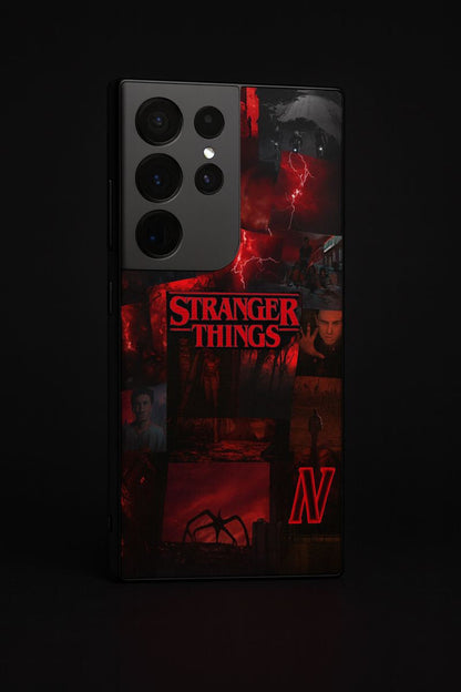 STRANGER THINGS- Red Realm Edit Premium Glass Back Cover For Galaxy S, A, M & F Series The Case & Co