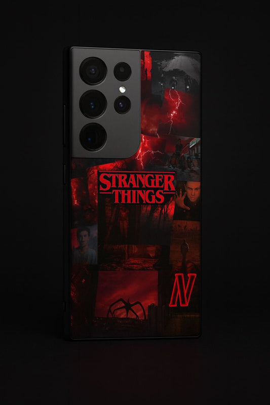 STRANGER THINGS- Red Realm Edit Premium Glass Back Cover For Galaxy S, A, M & F Series The Case & Co