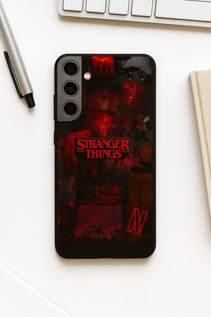 STRANGER THINGS- Red Realm Edit Premium Glass Back Cover For Galaxy S, A, M & F Series The Case & Co