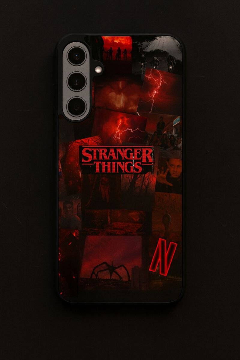 STRANGER THINGS- Red Realm Edit Premium Glass Back Cover For Galaxy S, A, M & F Series The Case & Co
