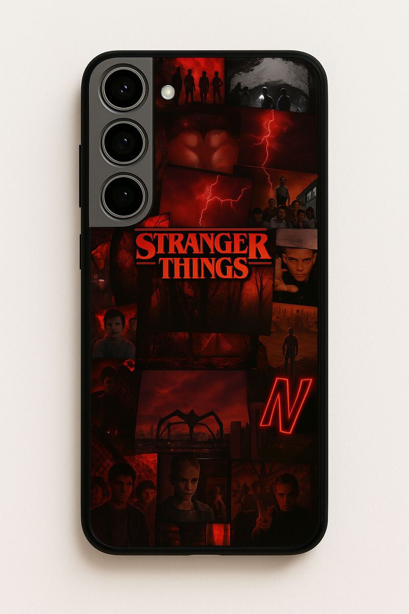 STRANGER THINGS- Red Realm Edit Premium Glass Back Cover For Galaxy S, A, M & F Series The Case & Co