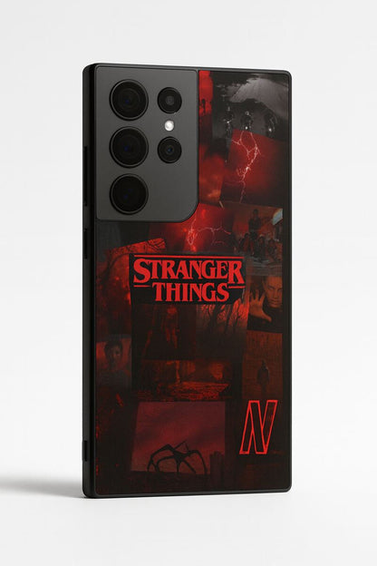 STRANGER THINGS- Red Realm Edit Premium Glass Back Cover For Galaxy S, A, M & F Series The Case & Co