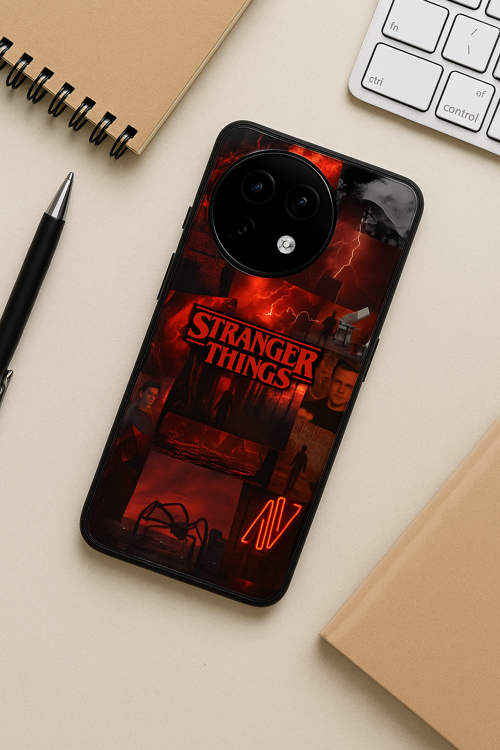 STRANGER THINGS- Red Realm Edit Premium Glass Back Cover For One Plus 13, 12, 11, 10, Nord Series The Case & Co