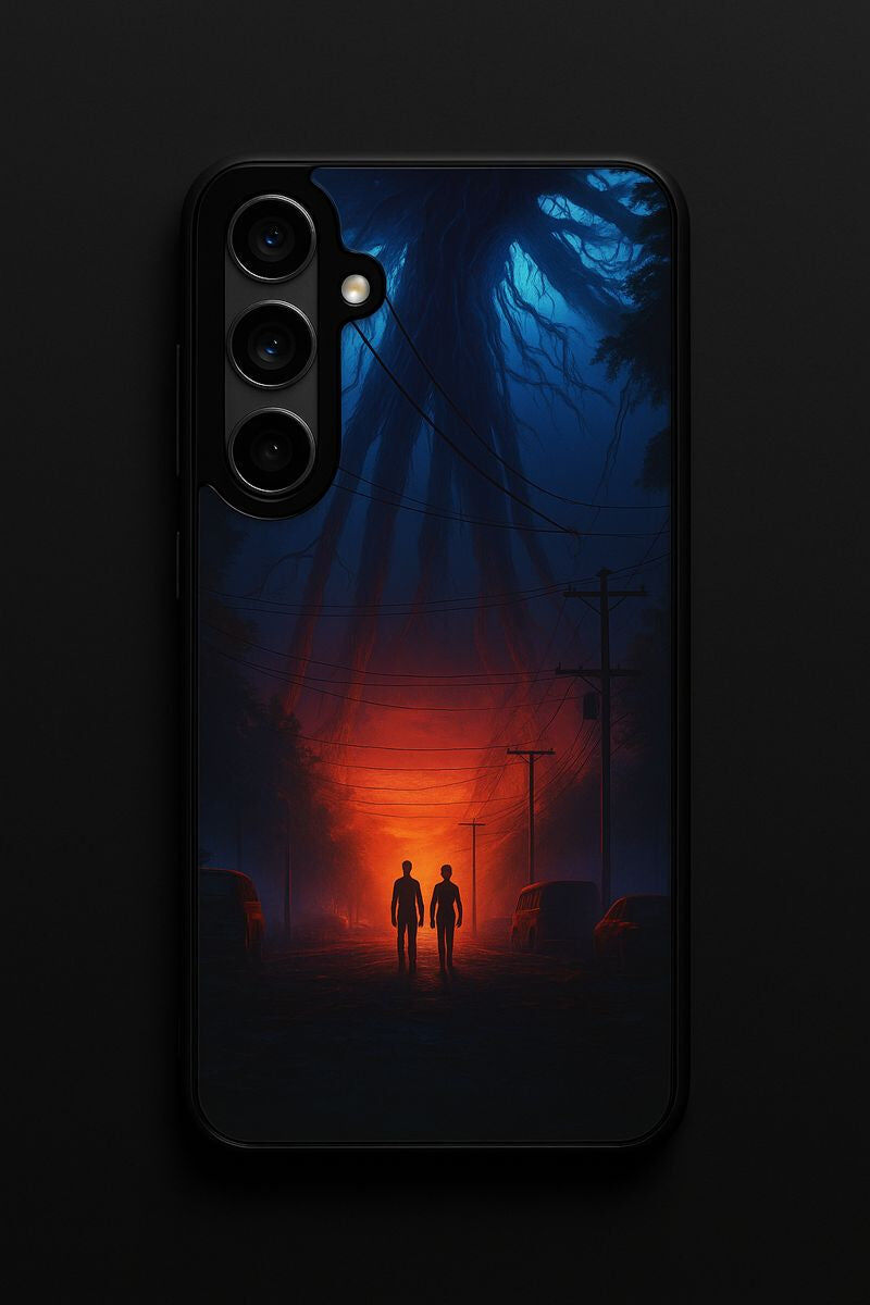 STRANGER THINGS- Shadowrise Premium Glass Back Cover For Galaxy S, A, M & F Series The Case & Co