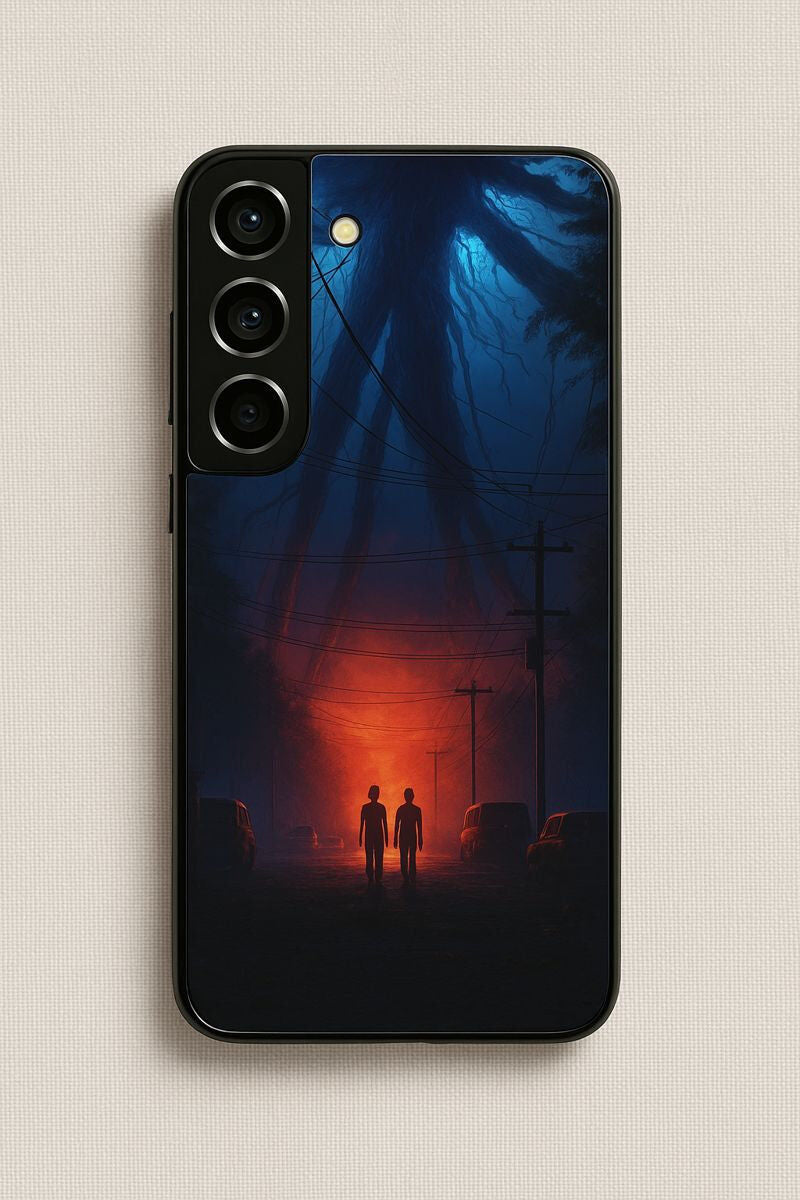 STRANGER THINGS- Shadowrise Premium Glass Back Cover For Galaxy S, A, M & F Series The Case & Co