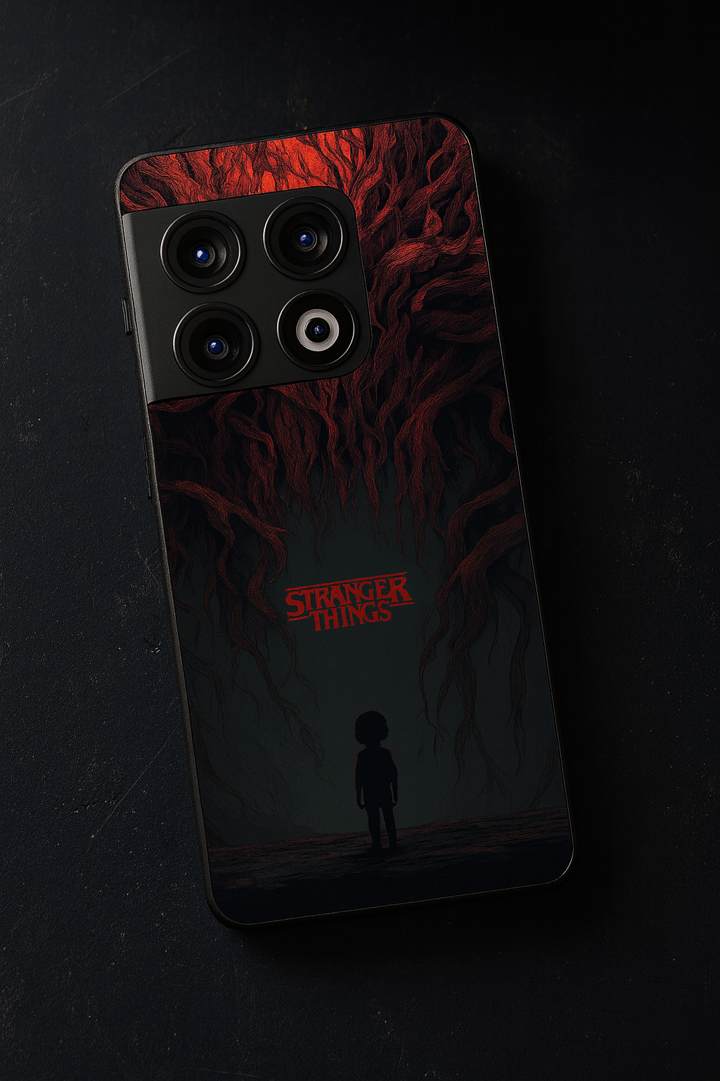 STRANGER THINGS- Stranger Dark Roots Premium Glass Back Cover For One Plus 13, 12, 11, 10, Nord Series The Case & Co
