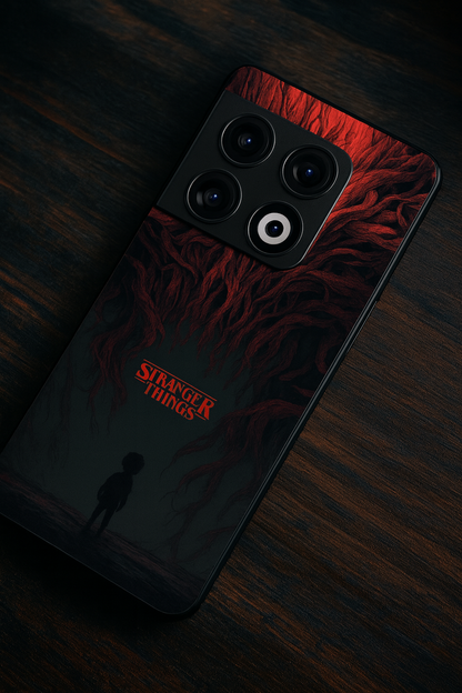 STRANGER THINGS- Stranger Dark Roots Premium Glass Back Cover For One Plus 13, 12, 11, 10, Nord Series The Case & Co