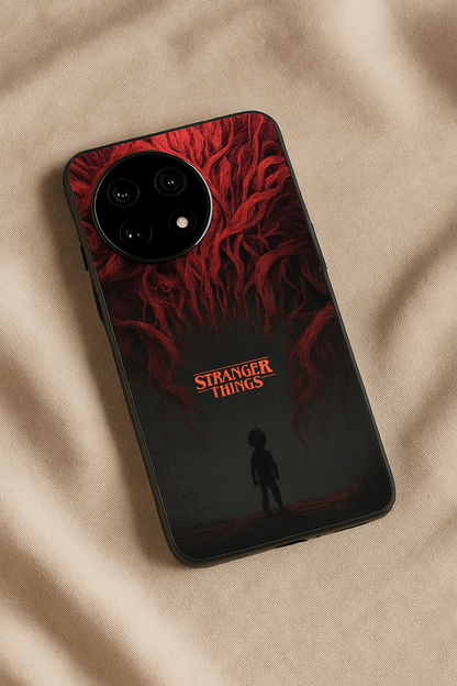 STRANGER THINGS- Stranger Dark Roots Premium Glass Back Cover For One Plus 13, 12, 11, 10, Nord Series The Case & Co