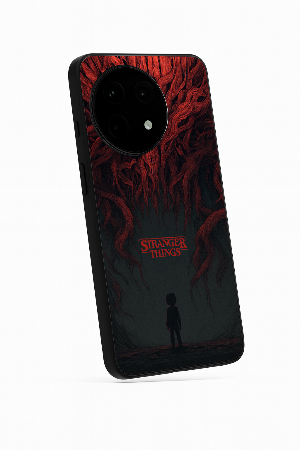 STRANGER THINGS- Stranger Dark Roots Premium Glass Back Cover For One Plus 13, 12, 11, 10, Nord Series The Case & Co