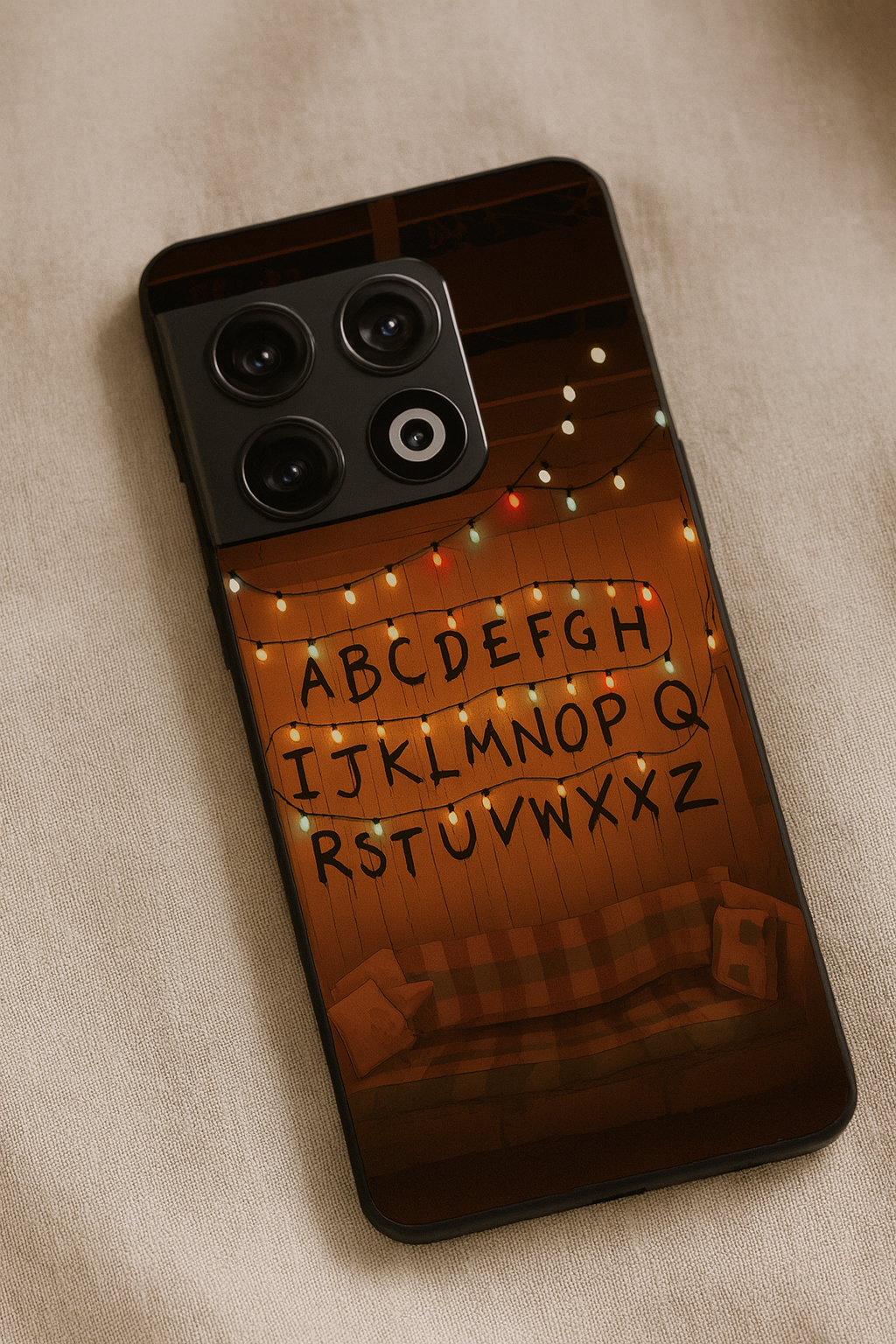 STRANGER THINGS- The Alphabet Wall Art Premium Glass Back Cover For One Plus 13, 12, 11, 10, Nord Series The Case & Co