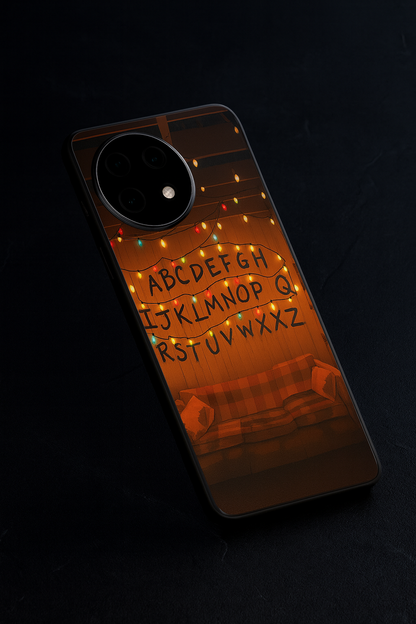 STRANGER THINGS- The Alphabet Wall Art Premium Glass Back Cover For One Plus 13, 12, 11, 10, Nord Series The Case & Co