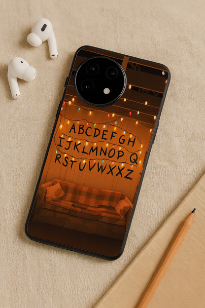 STRANGER THINGS- The Alphabet Wall Art Premium Glass Back Cover For One Plus 13, 12, 11, 10, Nord Series The Case & Co