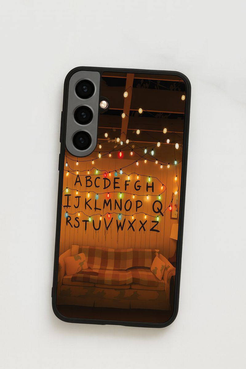 STRANGER THINGS- The Alphabet Wall Premium Glass Back Cover For Galaxy S, A, M & F Series The Case & Co