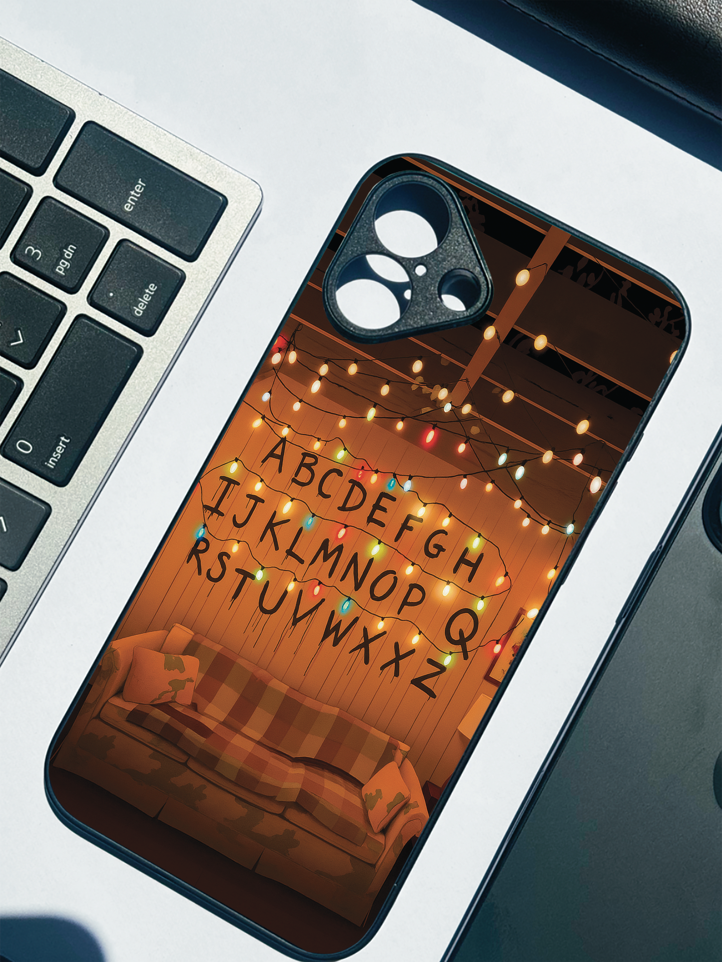 STRANGER THINGS- The Alphabet Wall Premium Glass Back Cover For iPhone 11,12,13,14,15,16,17 Models The Case & Co