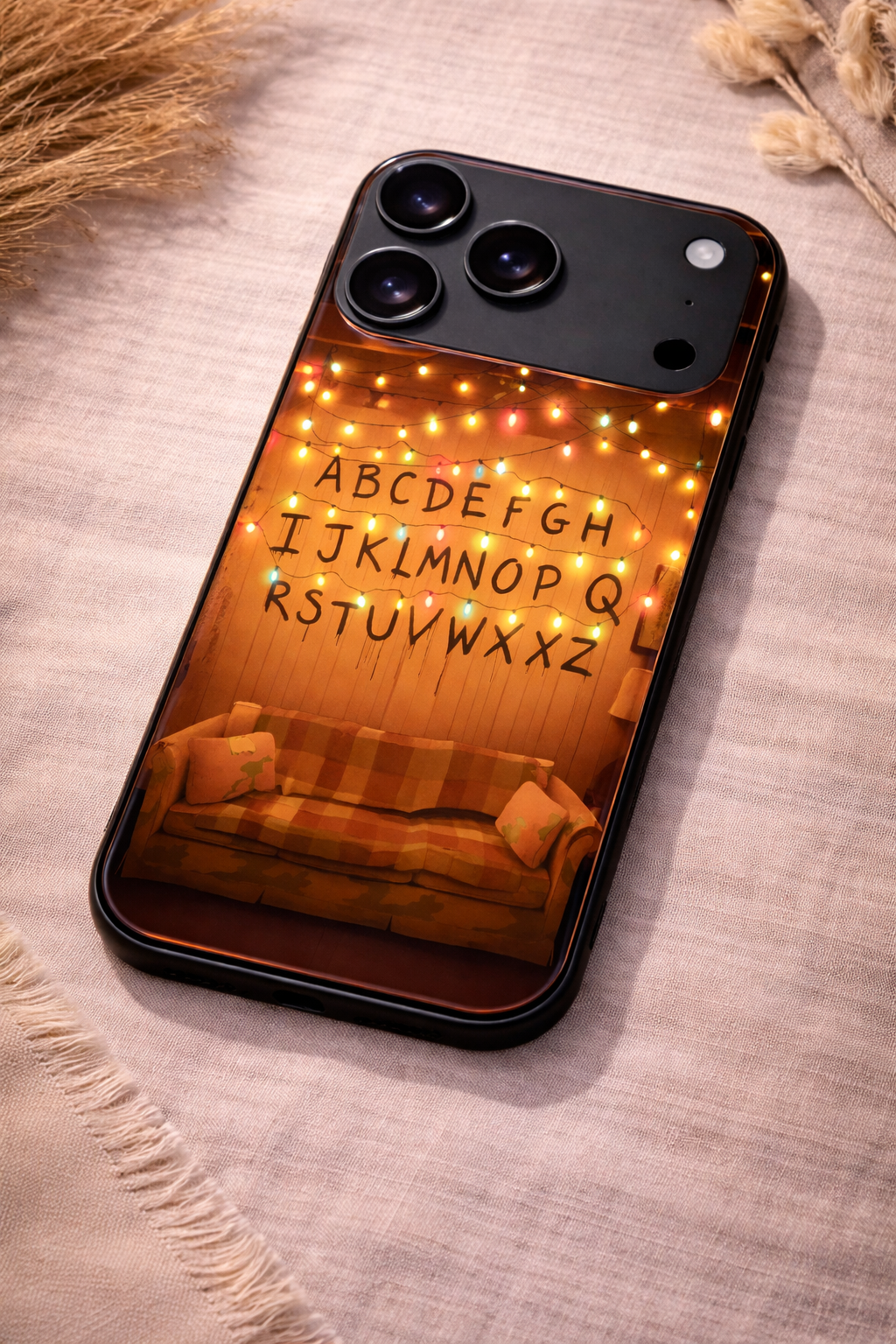 STRANGER THINGS- The Alphabet Wall Premium Glass Back Cover For iPhone 11,12,13,14,15,16,17 Models The Case & Co