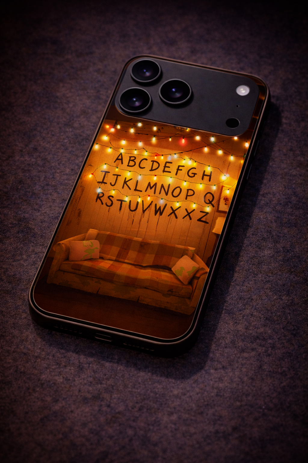 STRANGER THINGS- The Alphabet Wall Premium Glass Back Cover For iPhone 11,12,13,14,15,16,17 Models The Case & Co