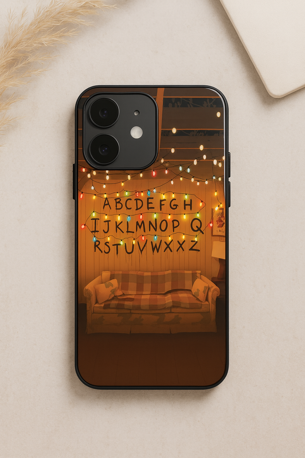 STRANGER THINGS- The Alphabet Wall Premium Glass Back Cover For iPhone 11,12,13,14,15,16,17 Models The Case & Co