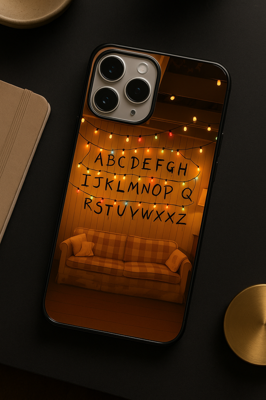 STRANGER THINGS- The Alphabet Wall Premium Glass Back Cover For iPhone 11,12,13,14,15,16,17 Models The Case & Co