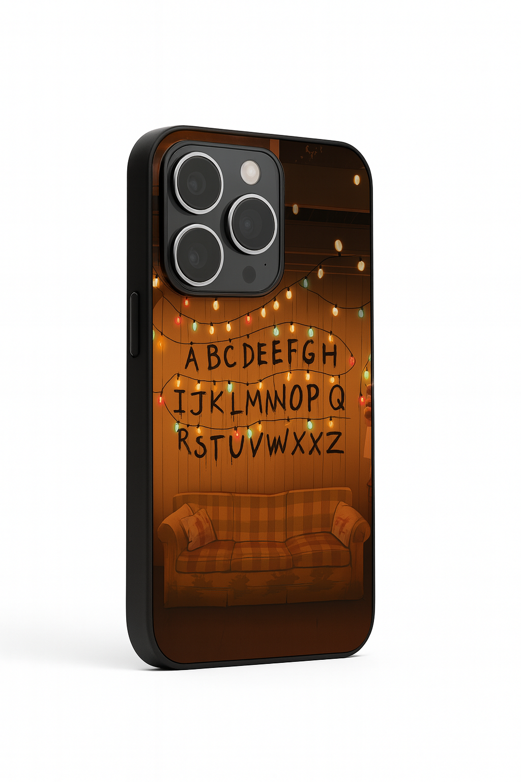 STRANGER THINGS- The Alphabet Wall Premium Glass Back Cover For iPhone 11,12,13,14,15,16,17 Models The Case & Co