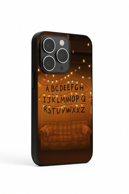 STRANGER THINGS- The Alphabet Wall Premium Glass Back Cover For iPhone 11,12,13,14,15,16,17 Models The Case & Co