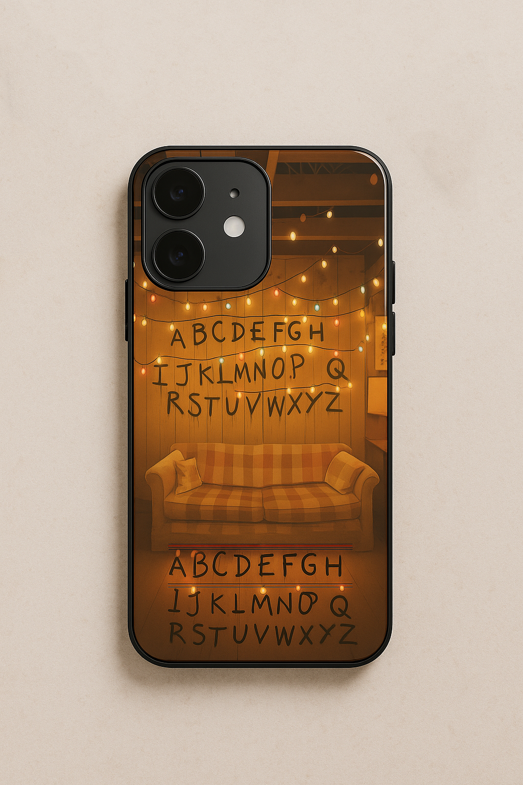 STRANGER THINGS- The Alphabet Wall Premium Glass Back Cover For iPhone 11,12,13,14,15,16,17 Models The Case & Co