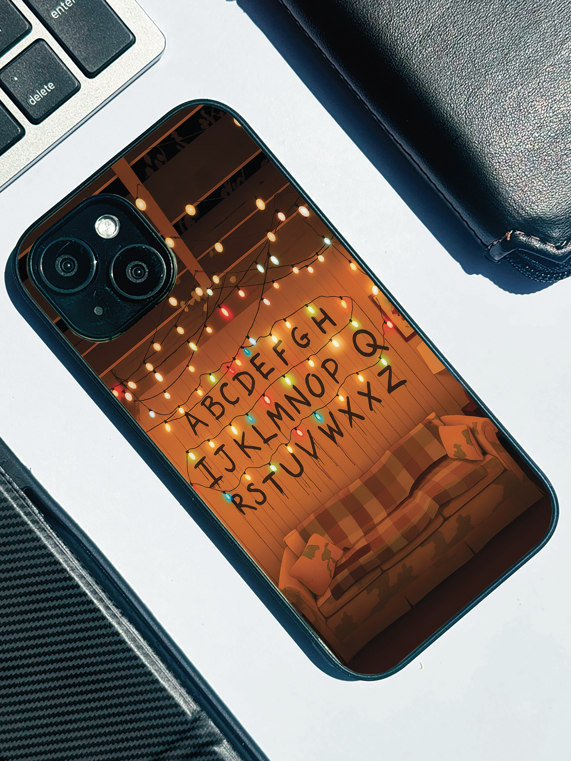 STRANGER THINGS- The Alphabet Wall Premium Glass Back Cover For iPhone 11,12,13,14,15,16,17 Models The Case & Co