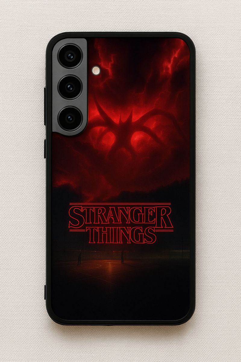 STRANGER THINGS- The Dark Overlord Premium Glass Back Cover For Galaxy S, A, M & F Series The Case & Co