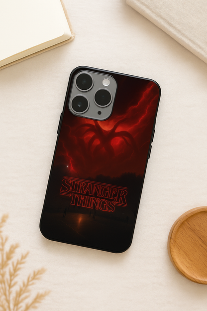 STRANGER THINGS- The Dark Overlord Premium Glass Back Cover For iPhone 11,12,13,14,15,16,17 Models The Case & Co