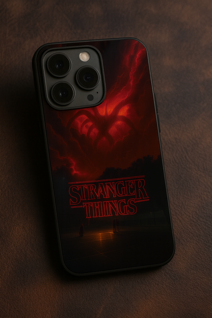 STRANGER THINGS- The Dark Overlord Premium Glass Back Cover For iPhone 11,12,13,14,15,16,17 Models The Case & Co