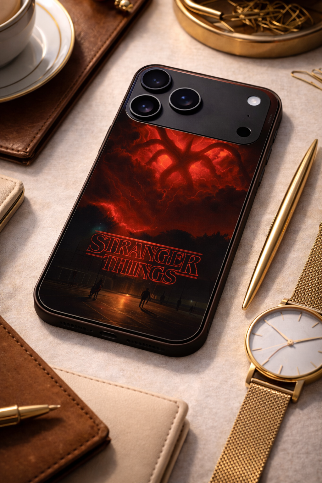 STRANGER THINGS- The Dark Overlord Premium Glass Back Cover For iPhone 11,12,13,14,15,16,17 Models The Case & Co